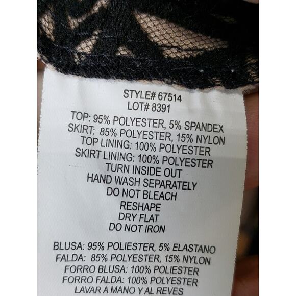 INC International Concepts Knee Length Dress Women 6 Black Lined V-Neck Back Zip - Picture 6 of 12